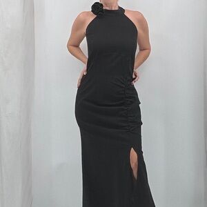 Ashley Stewart NEW Whimsigoth Party EDenim Ruched Bodycon Halter Dress NWT